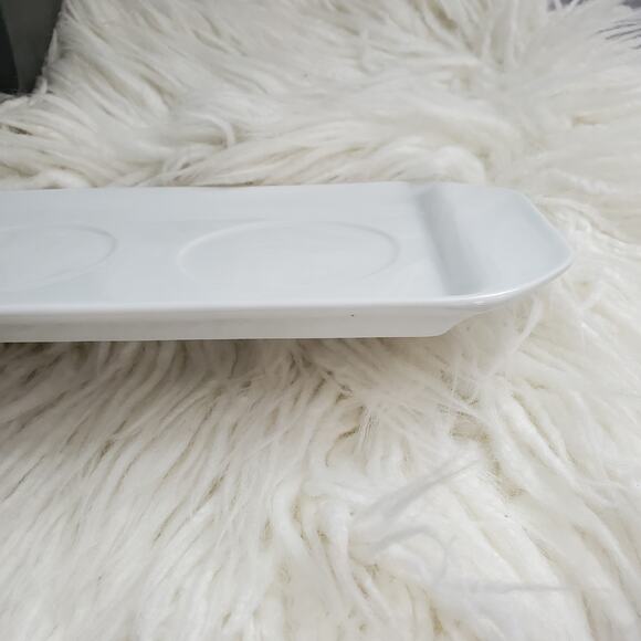 Fitz & Floyd Everyday White Modern Porcelain Trio Rectangular Serving Tray - Picture 5 of 6